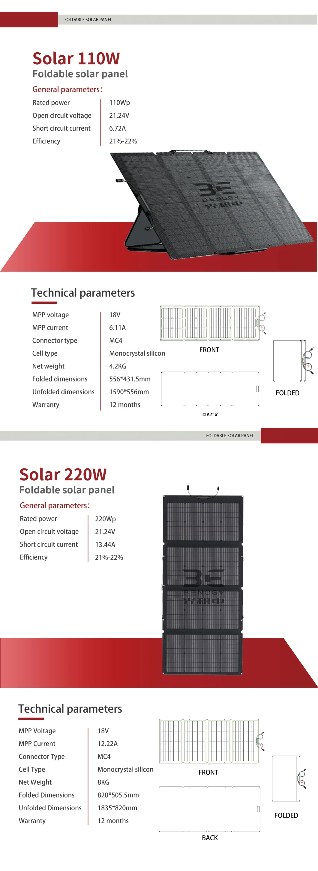 Solar Cells 100W 150W 200W Portable Solar Charger Folded Solar Panel for Power Station