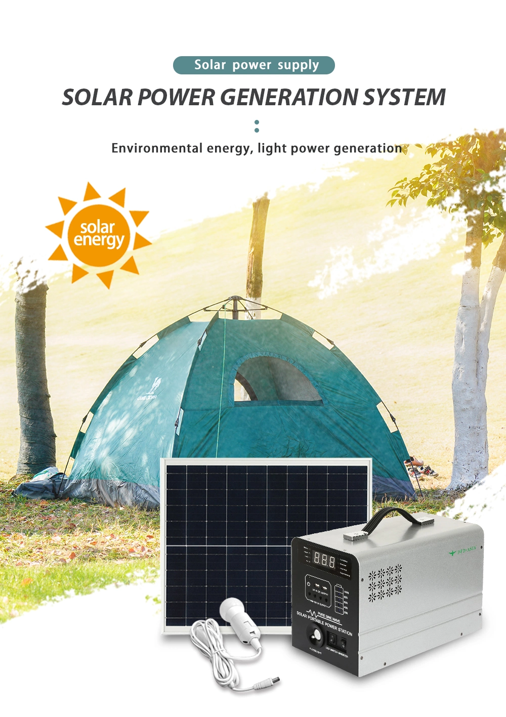 Capacity 500W Portable Power Station Solar Generator Energy Storage Power Supply LiFePO4 Battery Outdoor Large Power Bank