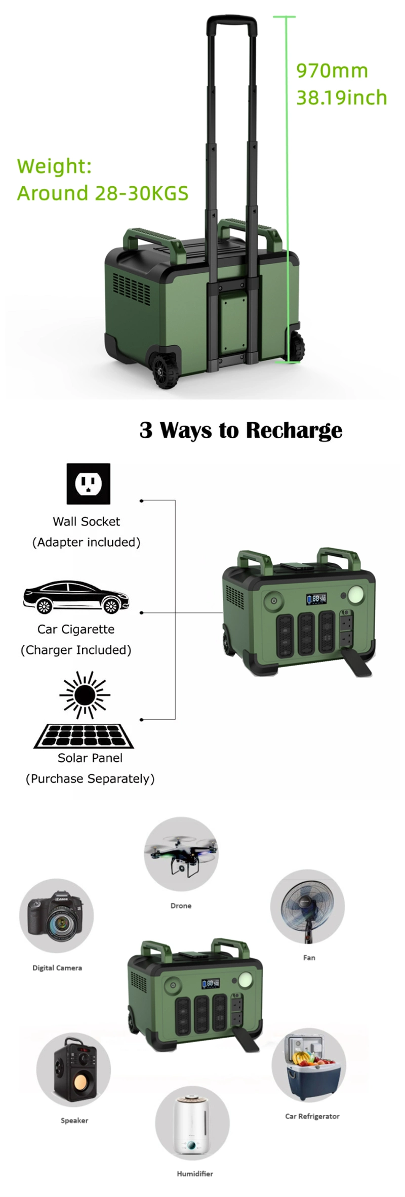 High Capacity 1.5kwh Waterproof Solar Power Station Portable Power Bank for Outdoor Trip Home Backup Emergency