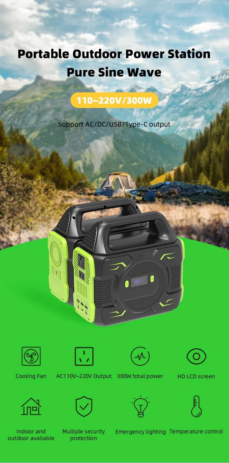 Hot Selling Power Station 300W 220V 110V 80000 mAh Solar Power Bank Portable Generator for Home Supply/Camping Emergency