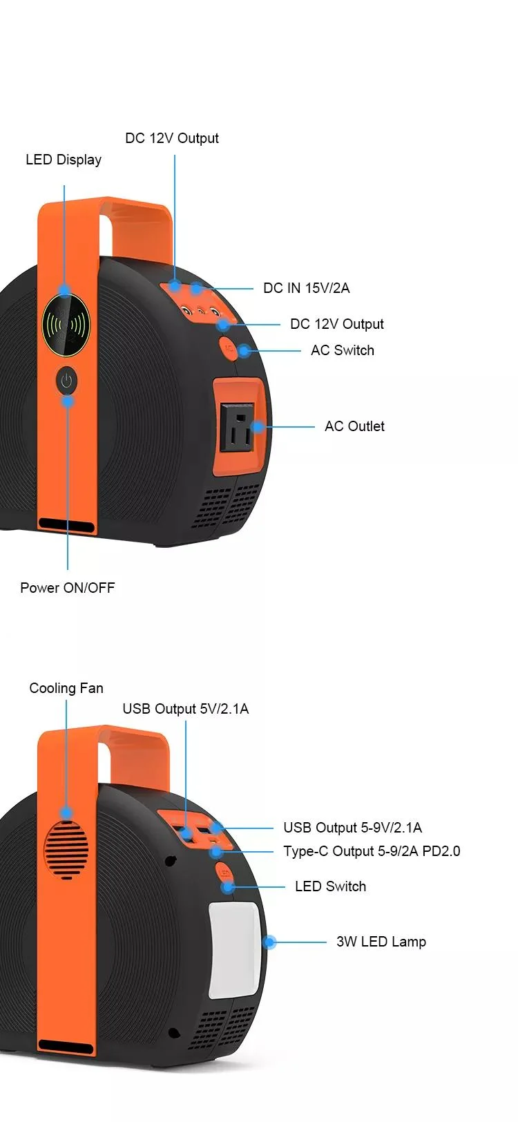 Emergency Power Backup Portable Power Station 100W Power Bank Energy Storage System for Outdoor