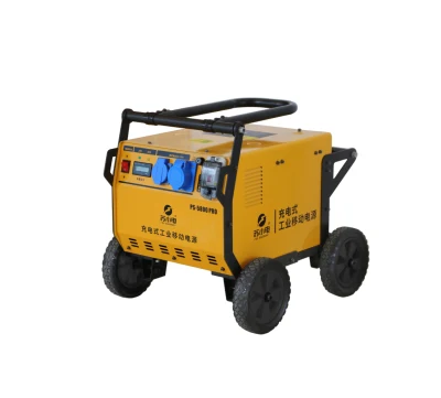 Tragbares Kraftwerk mit 5000-W-Trolley-Lithium-Batteriebank und Generator